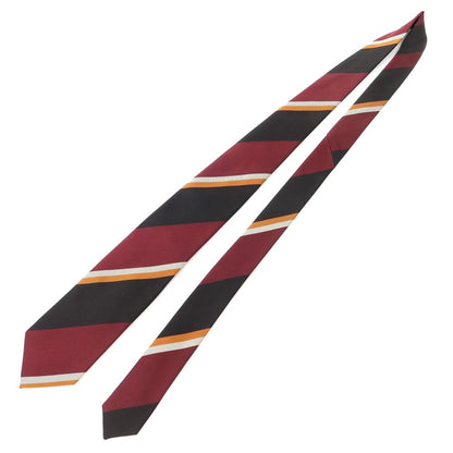 [New] GIERRE Striped 3-fold Silk Tie Bordeaux x Black [RED] [S/S/A/W] [Condition Rank N] [Men&