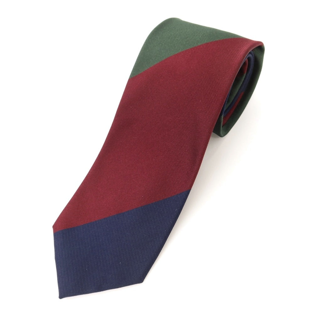 [New] GIERRE Striped 3-fold Silk Tie Green x Navy [GRN] [S/S/A/W] [Condition Rank N] [Men&