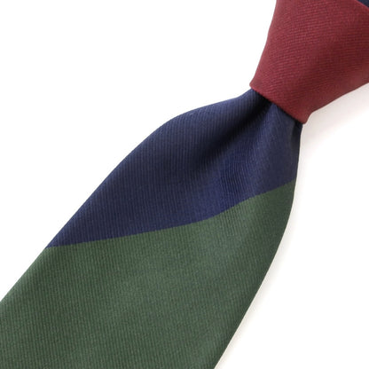 [New] GIERRE Striped 3-fold Silk Tie Green x Navy [GRN] [S/S/A/W] [Condition Rank N] [Men&