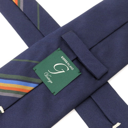 [New] GIERRE Panel Stripe Tri-Fold Silk Tie Navy x Green [NVY] [S/S/A/W] [Condition Rank N] [Men&