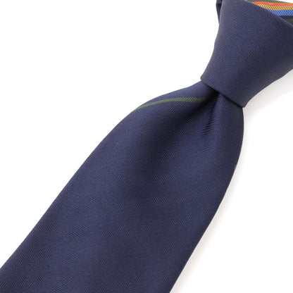 [New] GIERRE Panel Stripe Tri-Fold Silk Tie Navy x Green [NVY] [S/S/A/W] [Condition Rank N] [Men&