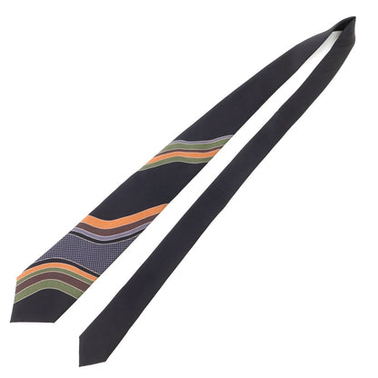 [New Outlet] GIERRE Panel Print Tri-Fold Silk Tie Black x Grey [BLK] [S/S/A/W] [Condition Rank N-] [Men&