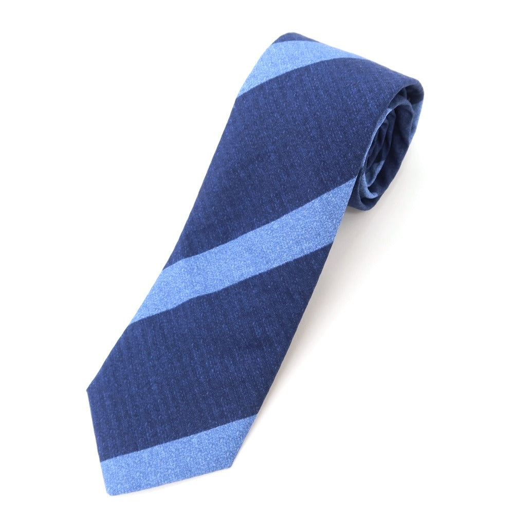 [New] GIERRE Printed 3-fold Cotton Silk Tie Navy x Blue [NVY] [S/S/A/W] [Condition Rank N] [Men&