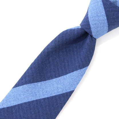 [New] GIERRE Printed 3-fold Cotton Silk Tie Navy x Blue [NVY] [S/S/A/W] [Condition Rank N] [Men&