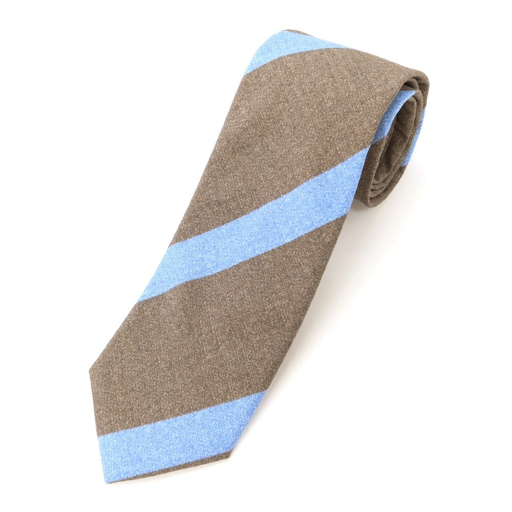 [New] GIERRE Printed 3-fold Cotton Silk Tie Brown x Light Blue [BRW] [S/S/A/W] [Condition Rank N] [Men&