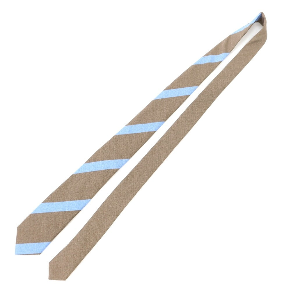 [New] GIERRE Printed 3-fold Cotton Silk Tie Brown x Light Blue [BRW] [S/S/A/W] [Condition Rank N] [Men&