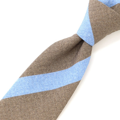 [New] GIERRE Printed 3-fold Cotton Silk Tie Brown x Light Blue [BRW] [S/S/A/W] [Condition Rank N] [Men&