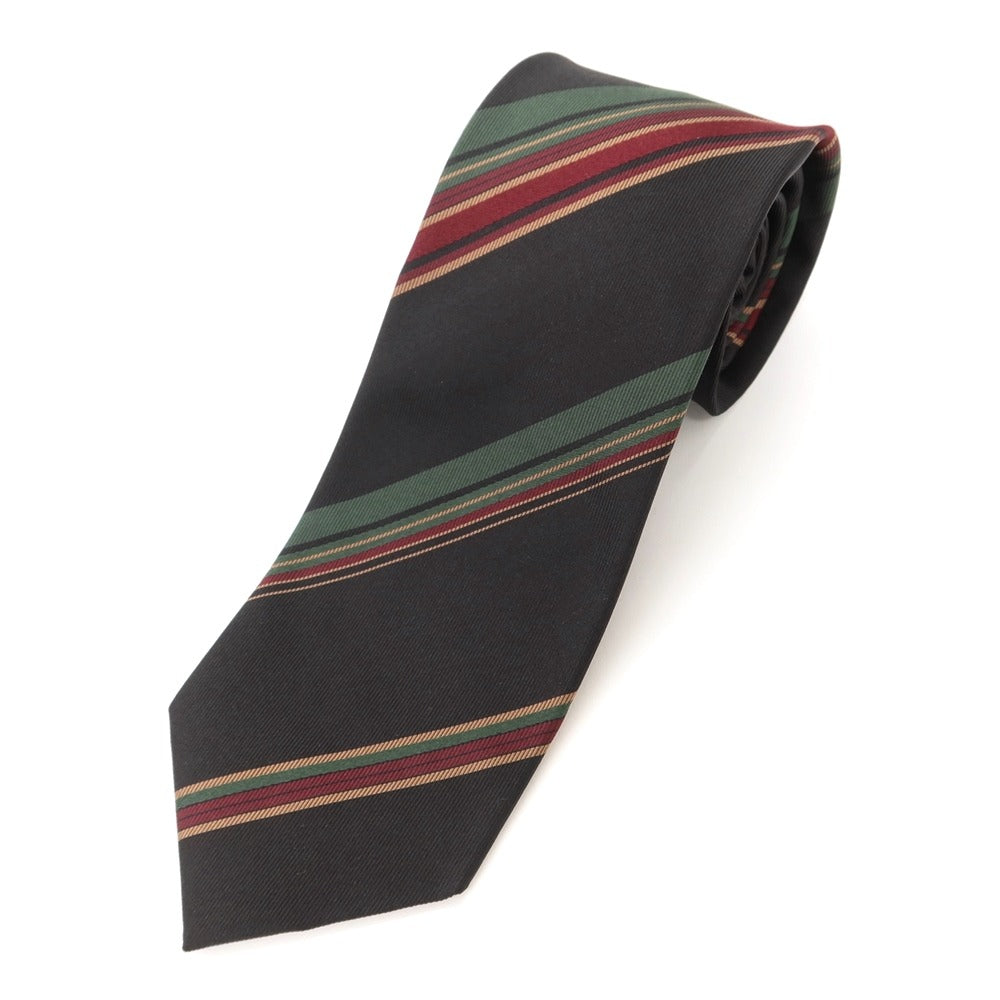 [New] GIERRE Striped Tri-Fold Silk Tie Black x Green [BLK] [S/S/A/W] [Condition Rank N] [Men&