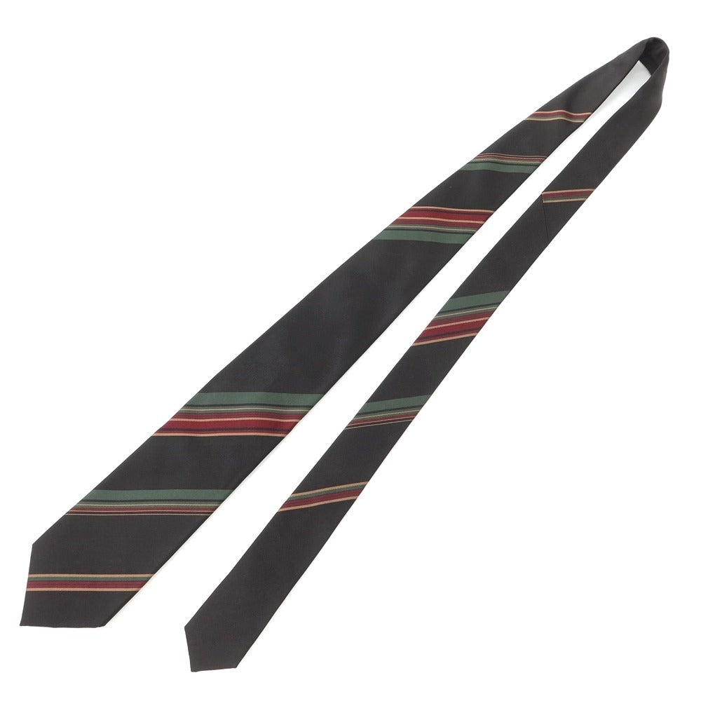 [New] GIERRE Striped Tri-Fold Silk Tie Black x Green [BLK] [S/S/A/W] [Condition Rank N] [Men&