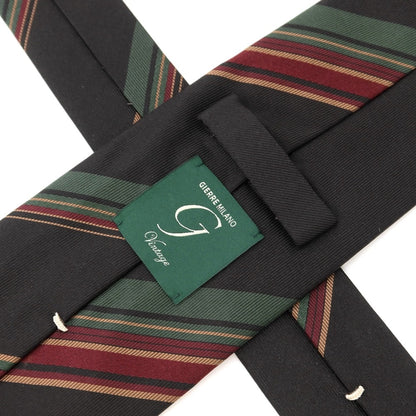 [New] GIERRE Striped Tri-Fold Silk Tie Black x Green [BLK] [S/S/A/W] [Condition Rank N] [Men&