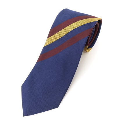 [New] GIERRE Panel Stripe Tri-Fold Silk Tie Navy x Bordeaux [NVY] [S/S/A/W] [Condition Rank N] [Men&