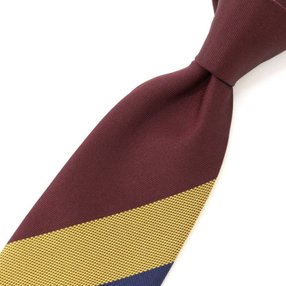 [New] GIERRE Panel Stripe Tri-Fold Silk Tie Navy x Bordeaux [NVY] [S/S/A/W] [Condition Rank N] [Men&