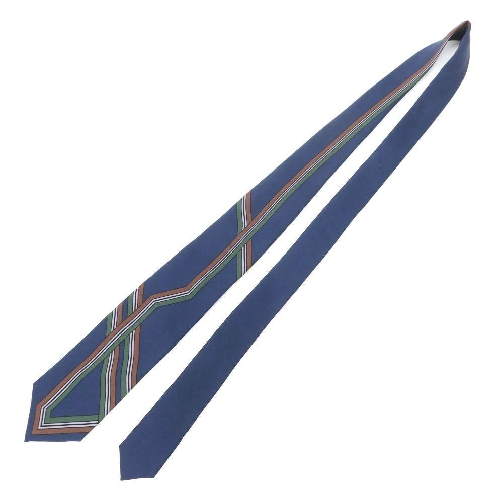 [New Outlet] GIERRE Panel Print Tri-Fold Silk Tie Navy [NVY] [S/S/A/W] [Condition Rank N-] [Men&