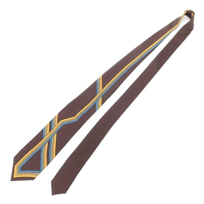 [New] GIERRE Panel Print Tri-Fold Silk Tie Brown [BRW] [S/S/A/W] [Condition Rank N] [Men&