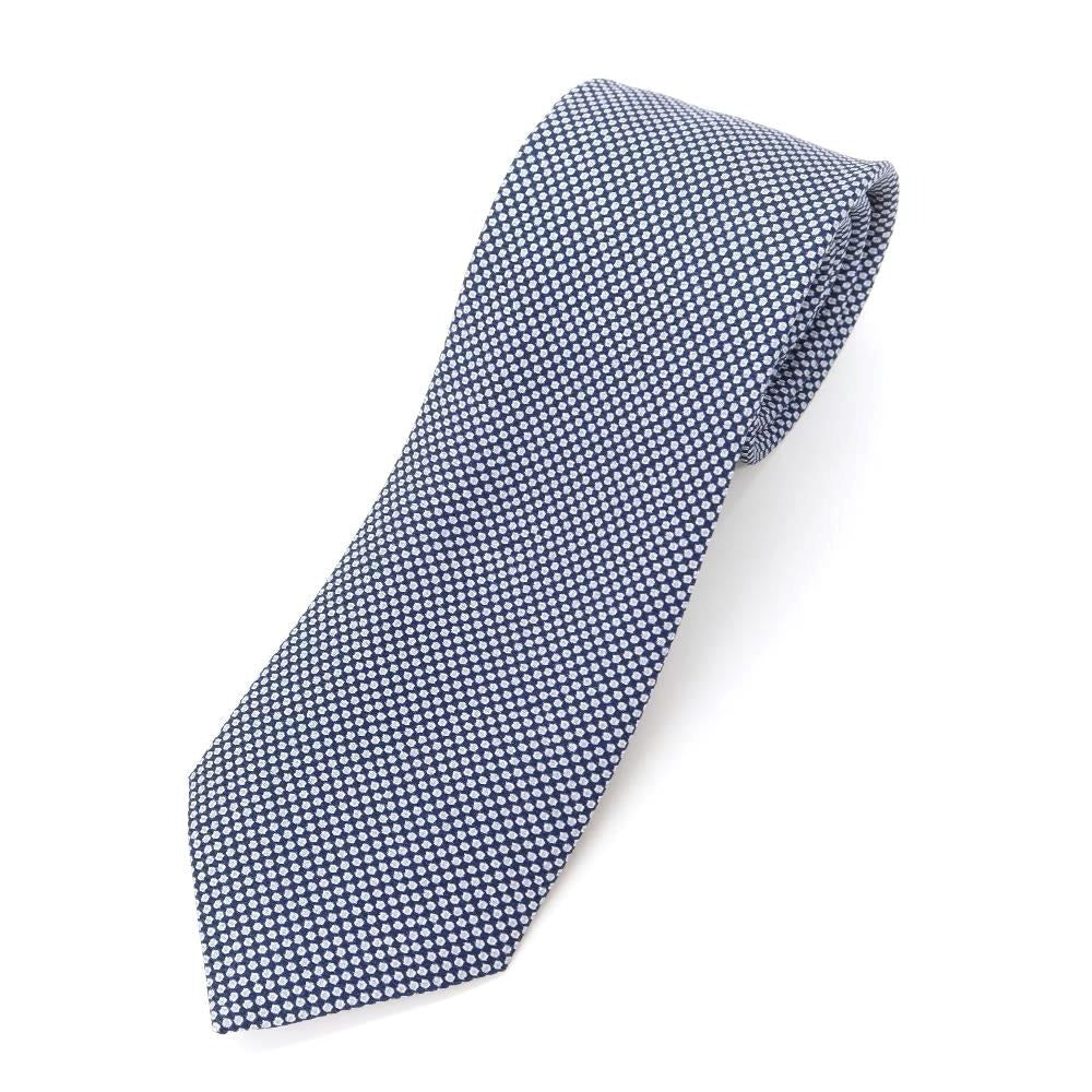 [New] GIERRE Printed Tri-Fold Silk Tie Navy x Light Gray [NVY] [S/S/A/W] [Condition Rank N] [Men&