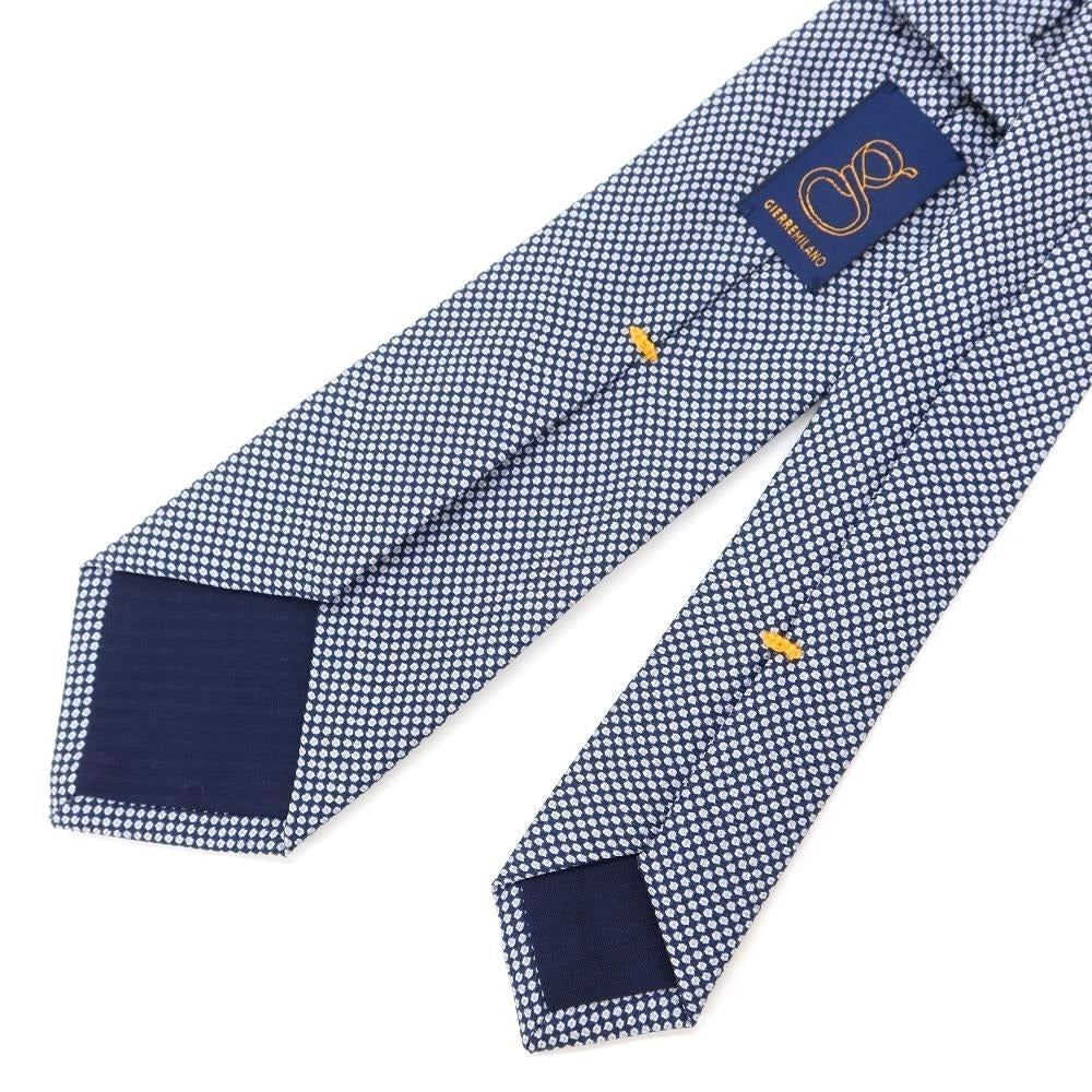 [New] GIERRE Printed Tri-Fold Silk Tie Navy x Light Gray [NVY] [S/S/A/W] [Condition Rank N] [Men&