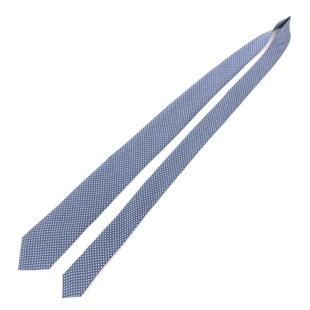 [New] GIERRE Printed Tri-Fold Silk Tie Navy x Light Gray [NVY] [S/S/A/W] [Condition Rank N] [Men&