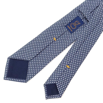 [New] GIERRE Printed Tri-Fold Silk Tie Navy x Light Gray [NVY] [S/S/A/W] [Condition Rank N] [Men&