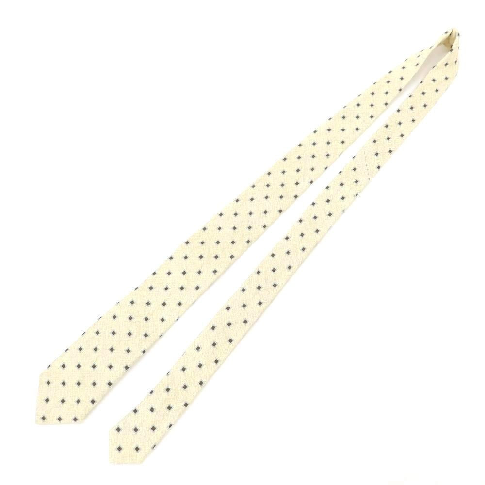 [New] GIERRE Small Pattern Print Tri-Fold Silk Tie Beige x Brown [BEI] [S/S/A/W] [Condition Rank N] [Men&