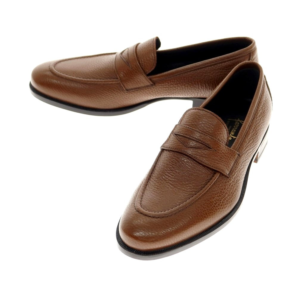 [New] Ferrante ISEO grained leather coin loafers, brown [Size 6] [BRW] [S/S/A/W] [Condition Rank N] [Men&