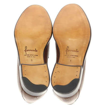 [New] Ferrante ISEO grained leather coin loafers, brown [Size 6] [BRW] [S/S/A/W] [Condition Rank N] [Men&