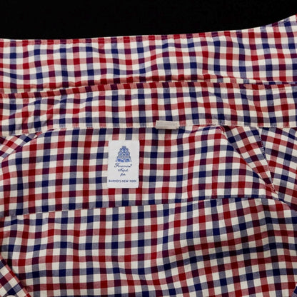 [Used] Finamore Cotton Check Horizontal Collar Shirt Red x Navy [Size M] [RED] [S/S/A/W] [Condition Rank C] [Men&