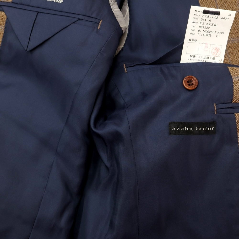 [Used] Azabu tailor wool check tailored jacket brown x blue [size 44] [BRW] [A/W] [condition rank B] ​​[men&