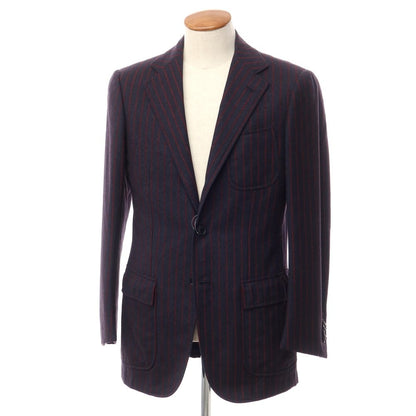 【中古】サルトリア パルテノペア Sartoria Partenopea ウールカシミヤ ストライプ テーラードジャケット ネイビーxレッド【サイズ46】【NVY】【A/W】【状態ランクC】【メンズ】【768993】
[DPD]