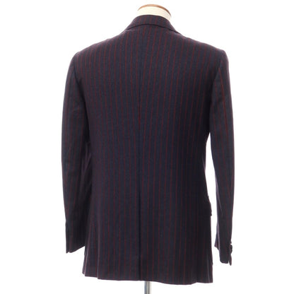 [Used] Sartoria Partenopea Wool Cashmere Striped Tailored Jacket Navy x Red [Size 46] [NVY] [A/W] [Condition Rank C] [Men&