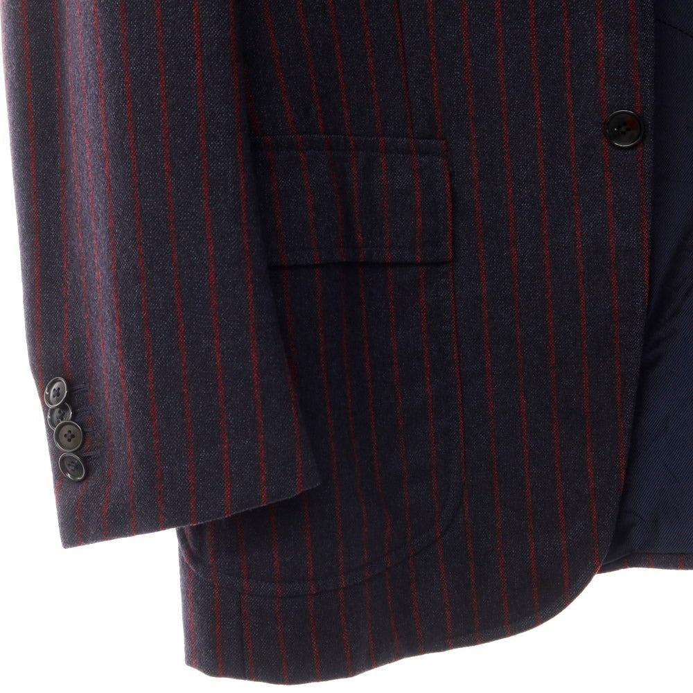 [Used] Sartoria Partenopea Wool Cashmere Striped Tailored Jacket Navy x Red [Size 46] [NVY] [A/W] [Condition Rank C] [Men&