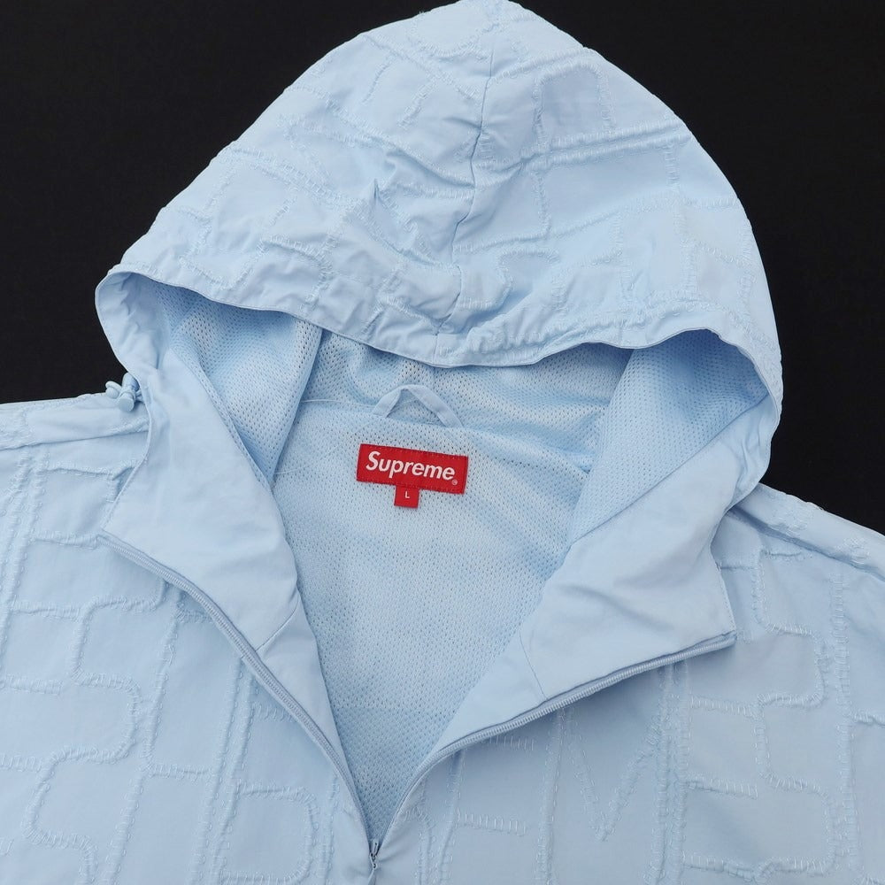 【中古】シュプリーム Supreme 2023年春夏 Repeat Stitch Anorak ナイロン アノラック フーデッドブルゾン ライトブルー【サイズL】【BLU】【S/S】【状態ランクA】【メンズ】【769293】