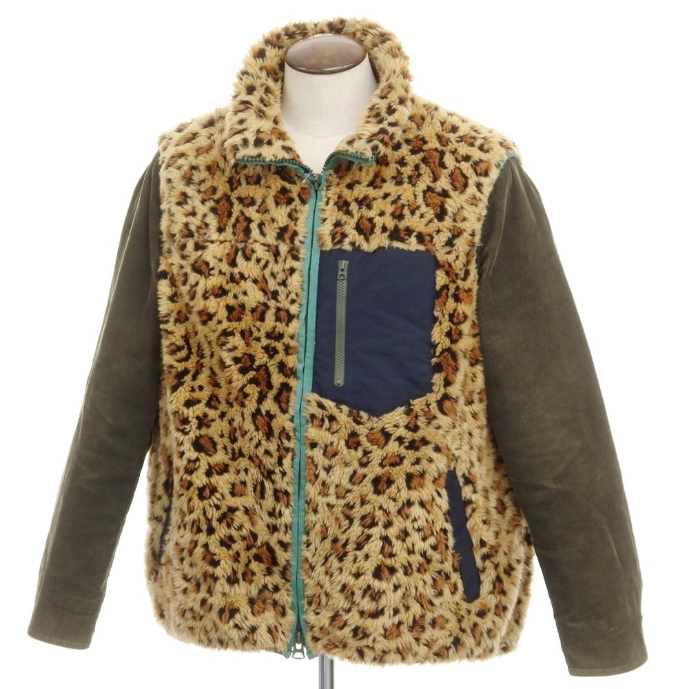 [Used] Sacai 2019 Autumn/Winter Leopard Print Fleece Layered Jacket Beige x Olive [Size 3] [BEI] [A/W] [Condition Rank B] ​​[Men&