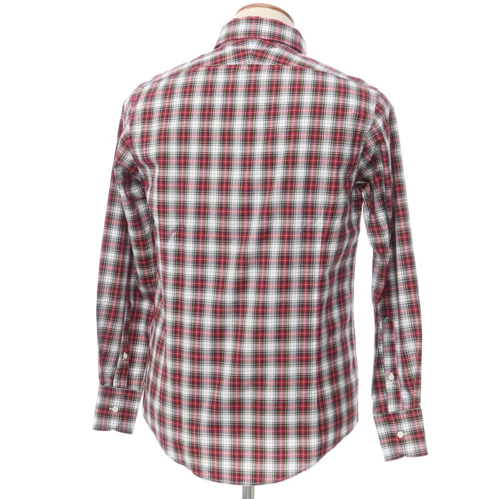 [Used] SHIPS Cotton Check Button-down Casual Shirt White x Red [Size M] [WHT] [S/S/A/W] [Condition Rank B] ​​[Men&