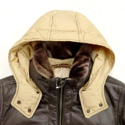 [Used] L&amp;amp;KONDO Lamb Leather Nylon Down Jacket Dark Brown x Beige [Size 46] [BRW] [A/W] [Condition Rank B] ​​[Men&
