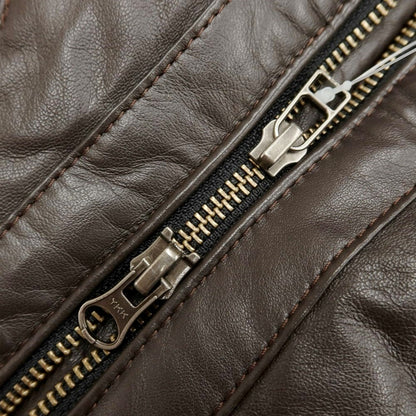 [Used] L&amp;amp;KONDO Lamb Leather Nylon Down Jacket Dark Brown x Beige [Size 46] [BRW] [A/W] [Condition Rank B] ​​[Men&