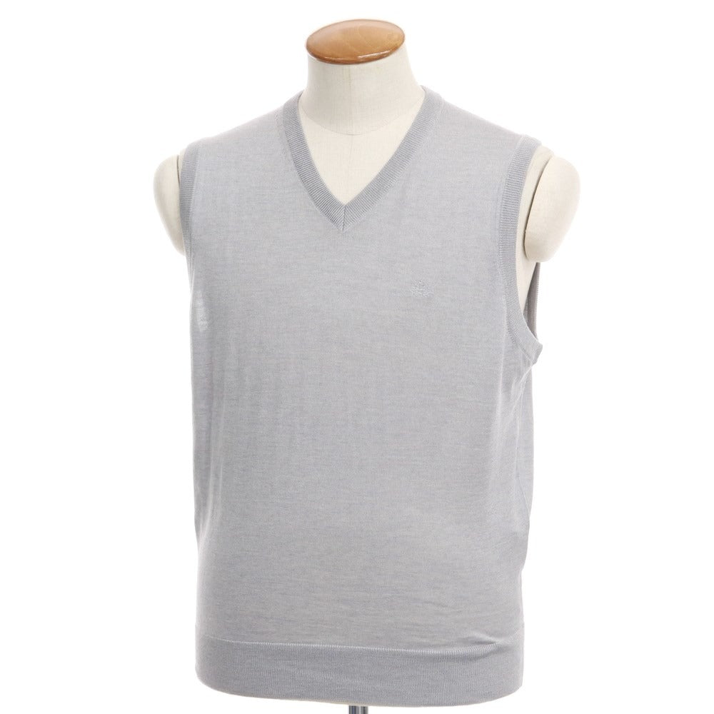 【中古】アクアスキュータム Aquascutum ウールシルク ニットベスト グレー【サイズM】【GRY】【A/W】【状態ランクA】【メンズ】【769078】