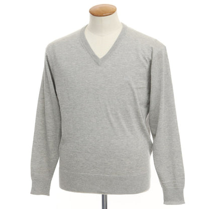 [Used] Aquascutum Cashmere Cotton V-neck Pullover Knit Grey [Size M] [GRY] [A/W] [Condition Rank A] [Men&