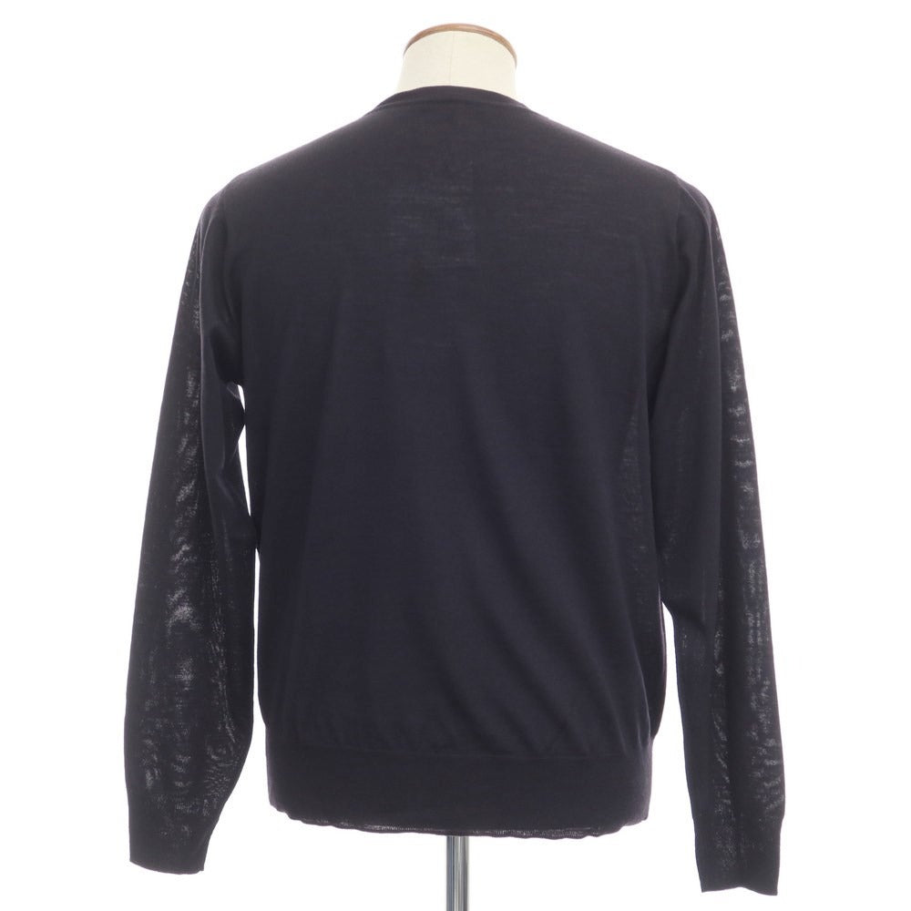 [Used] Aquascutum wool V-neck pullover knit, dark navy [Size M] [NVY] [A/W] [Condition Rank D] [Men&