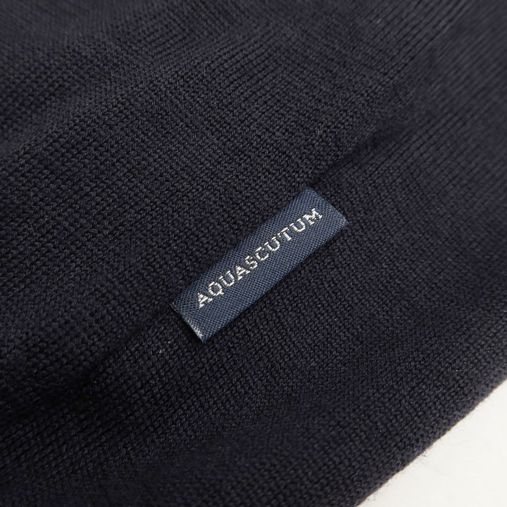 [Used] Aquascutum wool V-neck pullover knit, dark navy [Size M] [NVY] [A/W] [Condition Rank D] [Men&