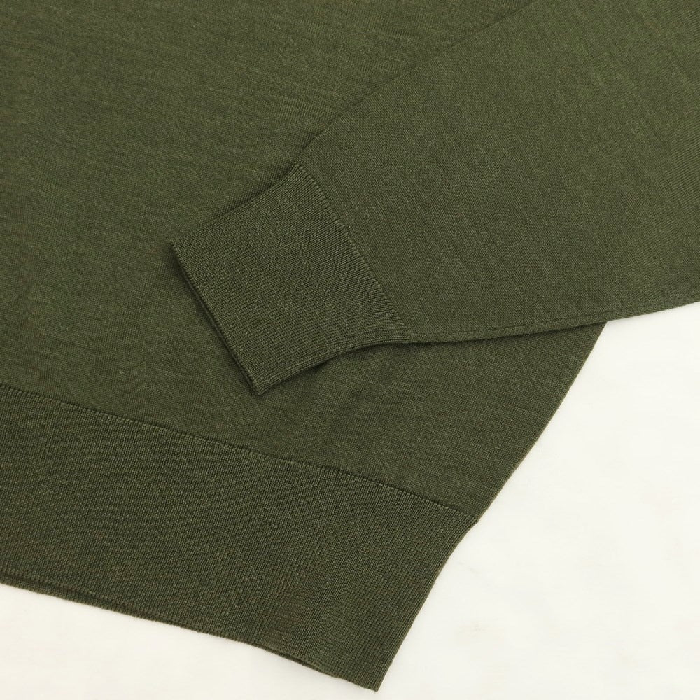 [Used] Aquascutum wool silk V-neck pullover knit, olive [Size L] [GRN] [A/W] [Condition Rank A] [Men&