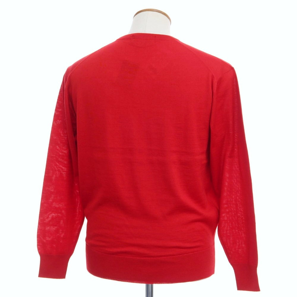 【中古】アクアスキュータム Aquascutum ウールシルク Vネック プルオーバーニット レッド【サイズM】【RED】【A/W】【状態ランクA】【メンズ】【769078】
