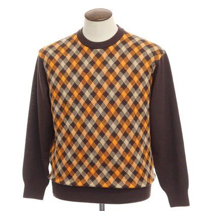 [Used] Aquascutum Wool Crew Neck Pullover Knit Brown x Orange [Size L] [BRW] [A/W] [Condition Rank A] [Men&
