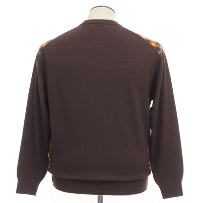 [Used] Aquascutum Wool Crew Neck Pullover Knit Brown x Orange [Size L] [BRW] [A/W] [Condition Rank A] [Men&