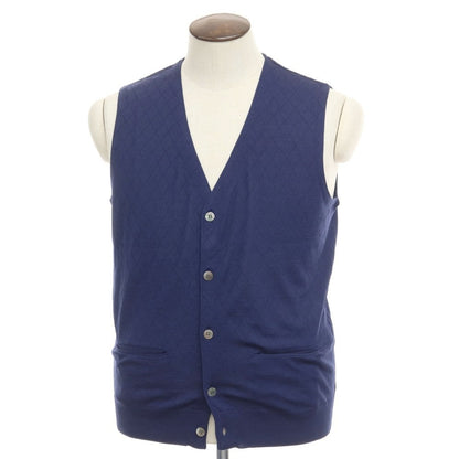 [Used] Aquascutum wool silk knit vest, navy [Size L] [NVY] [A/W] [Condition Rank A] [Men&