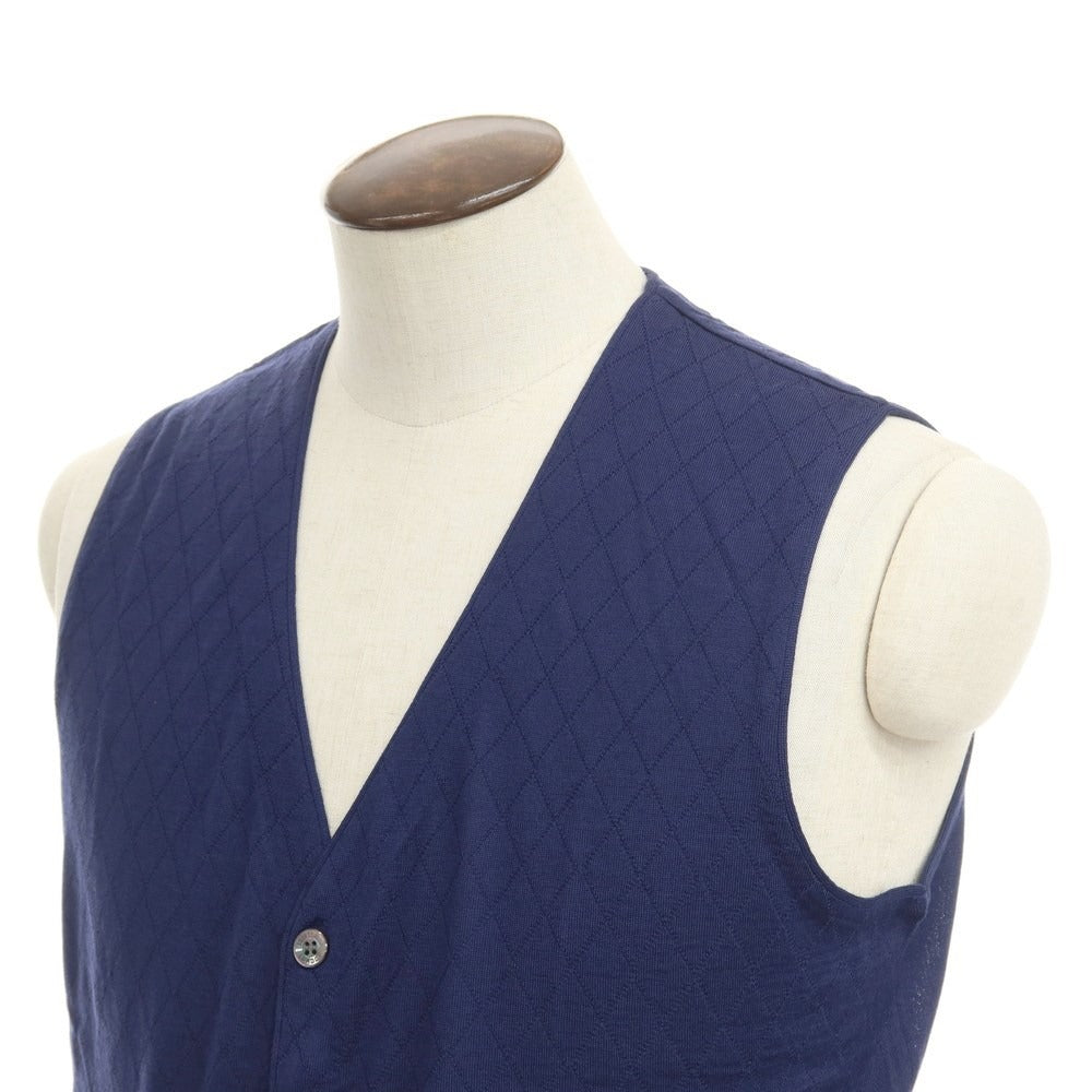 【中古】アクアスキュータム Aquascutum ウールシルク ニットベスト ネイビー【サイズL】【NVY】【A/W】【状態ランクA】【メンズ】【769078】