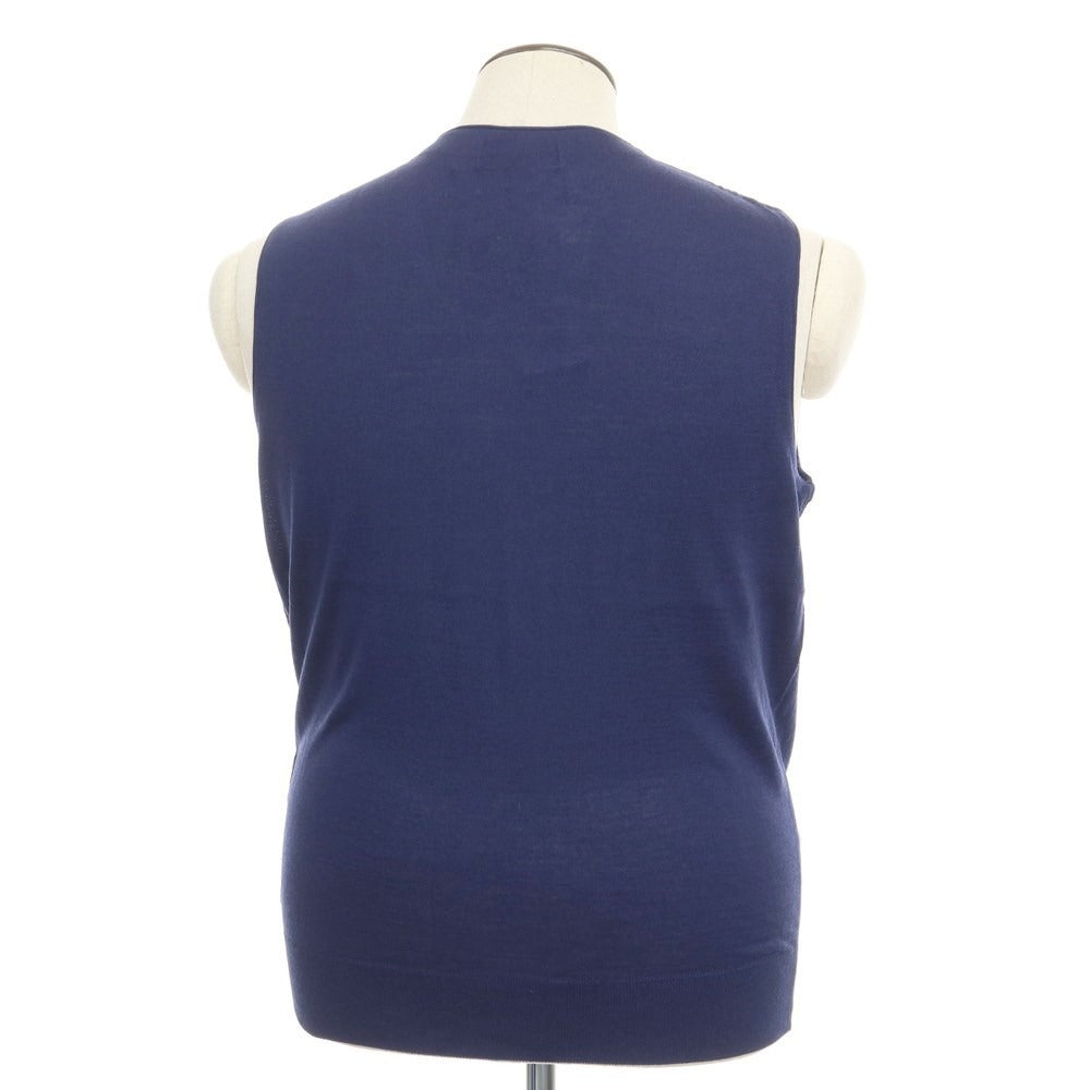 [Used] Aquascutum wool silk knit vest, navy [Size L] [NVY] [A/W] [Condition Rank A] [Men&