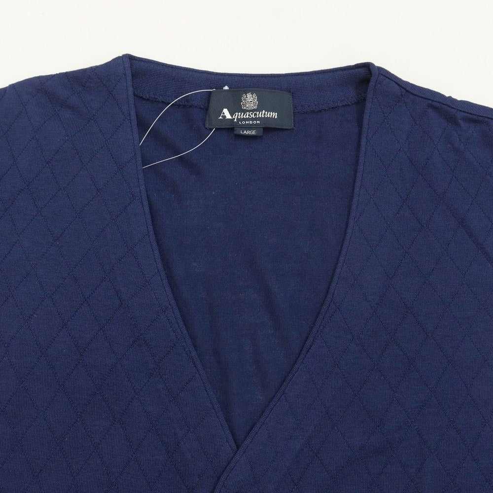 [Used] Aquascutum wool silk knit vest, navy [Size L] [NVY] [A/W] [Condition Rank A] [Men&