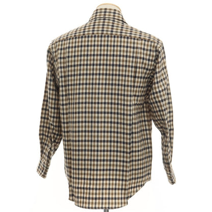 [Used] [Unused] Aquascutum Wool Check Shirt Beige x Brown x Black [Size S] [BEI] [A/W] [Condition Rank S] [Men&