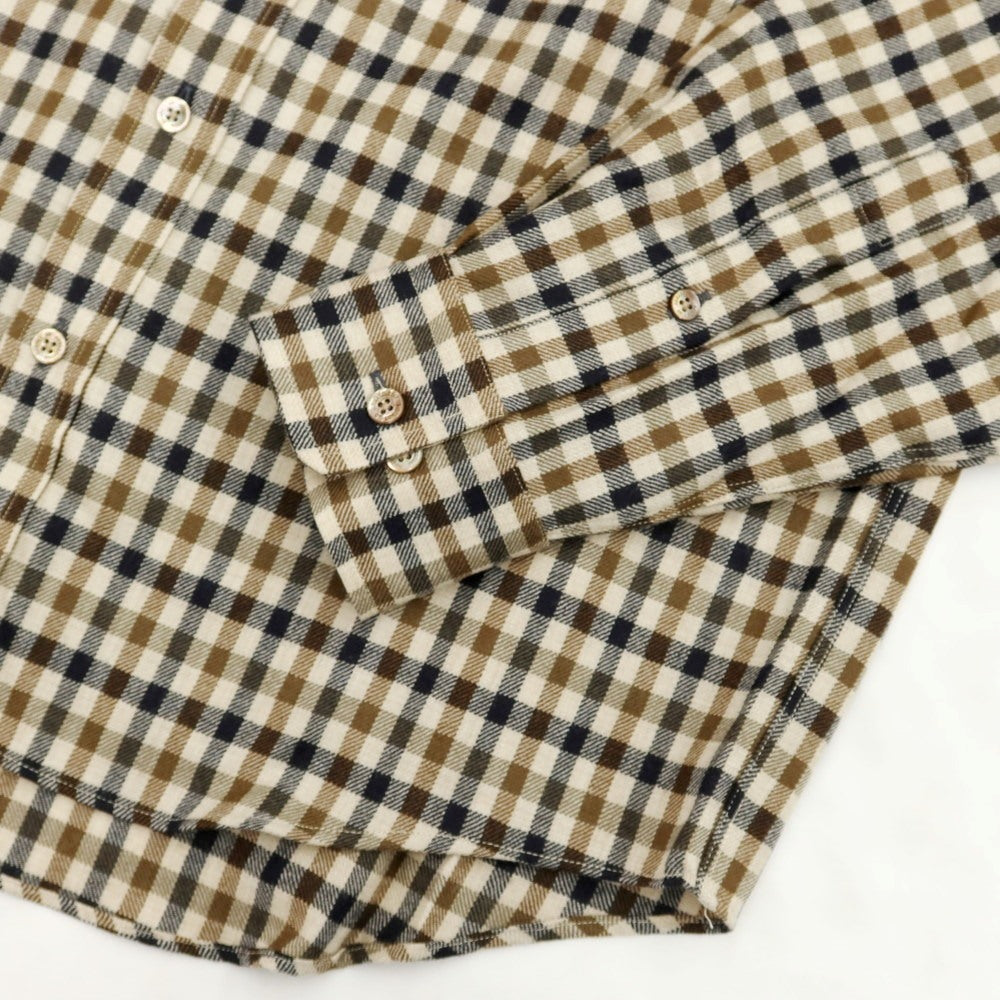 [Used] [Unused] Aquascutum Wool Check Shirt Beige x Brown x Black [Size S] [BEI] [A/W] [Condition Rank S] [Men&