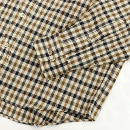 [Used] [Unused] Aquascutum Wool Check Shirt Beige x Brown x Black [Size S] [BEI] [A/W] [Condition Rank S] [Men&